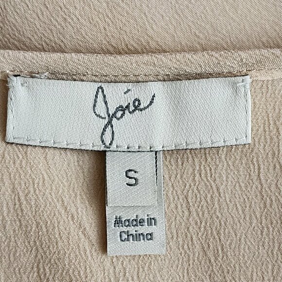 Joie Ivory Cream 100% Silk Chiffon Round Neck Top Clean Girl - Picture 4 of 5